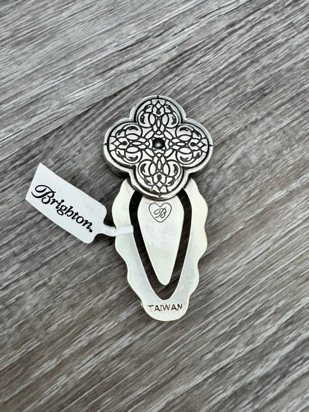🖤🩶 Brighton Ornate Silver Played Decorative Reversible Bookmark Clip